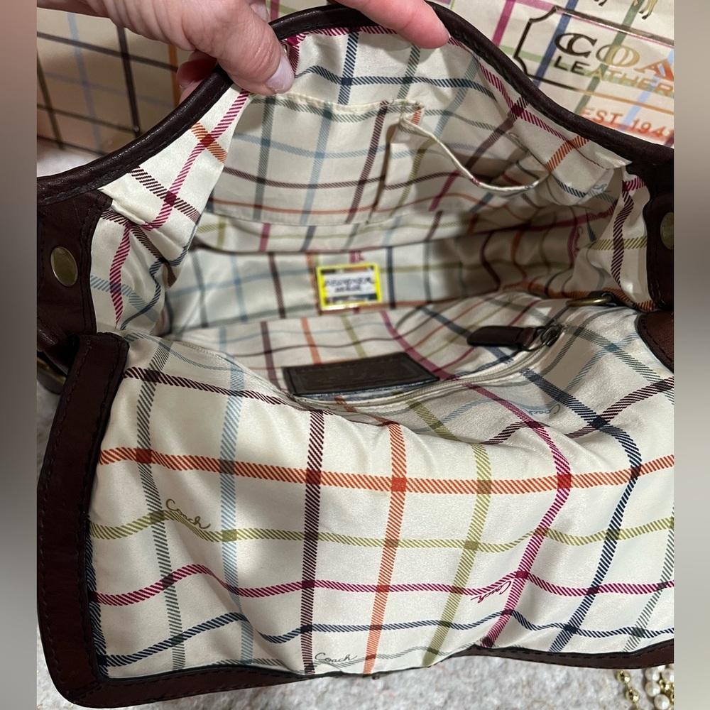 COACH Bleecker Woven Laced Tattersall Flap Bag 11446 - Picture 11 of 14